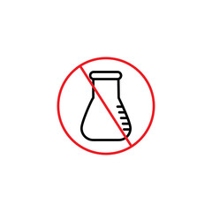 Chemical free icon. Non Added Preservative Silhouette on white background..eps