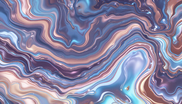 Abstract fluid art design featuring swirling blue, purple, and gold color combinations