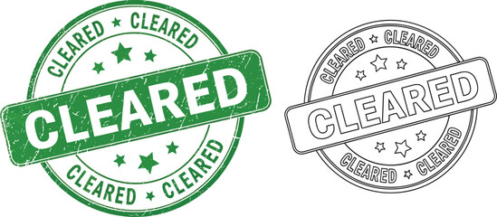 Fototapeta premium Cleared stamp vector illustration, grunge cleared seal, green cleared stamp, black cleared stamp design