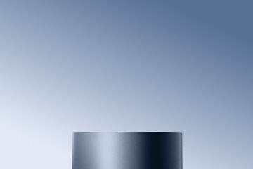 Empty podium in elegant on white and pastel blue gradient background,ideal mockup for product display presentation showcase backdrop design