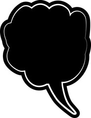 Black speech bubble, dialog, talk, speech, think