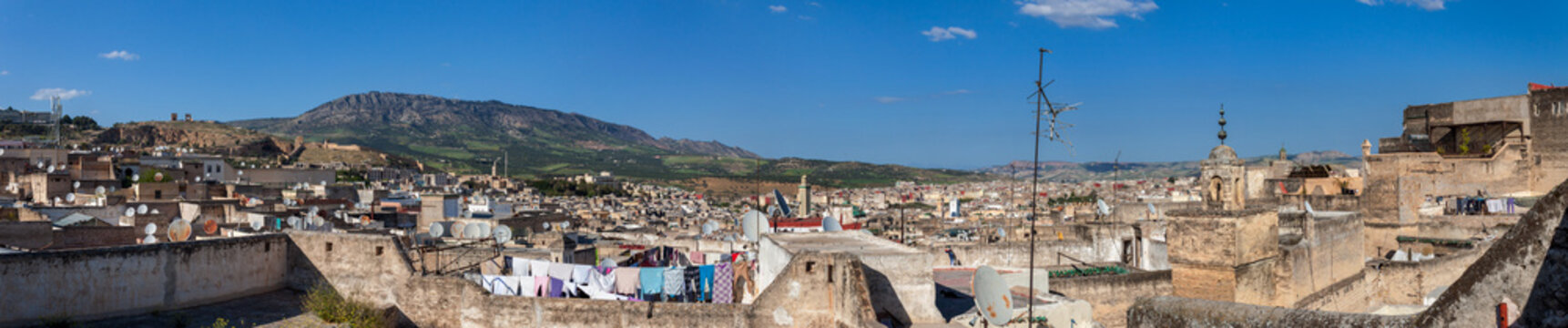 Rooftop Panoramic View of the Medina in Fez Morocco