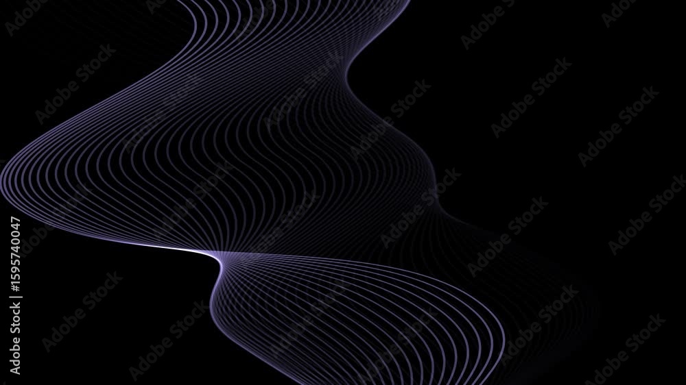 Aufkleber abstract flowing lines on black background - dynamic visual design