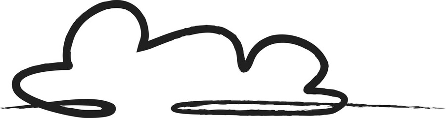 Cloud brush strokes, chalk, ink, pen