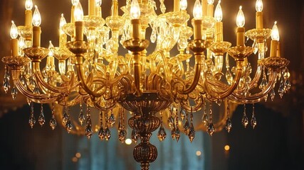 Luminous Crystal Chandelier: A Symphony of Light and Elegance - Powered by Adobe