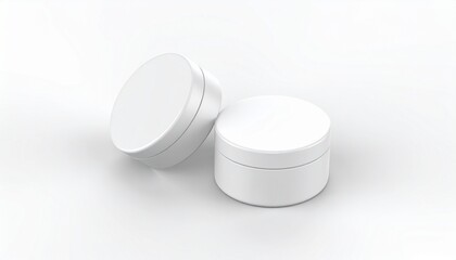 Blank white cosmetic skincare makeup containers. 3D Render