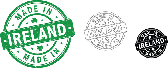Obraz premium Made in ireland stamp ireland product ireland quality ireland export ireland origin ireland symbol ireland