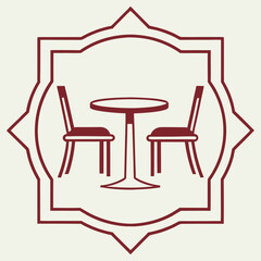 Modern tables with unique base designs Silhouettes Set of cafe tables and chairs in layout