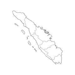 Sumatra map illustration hand drawn outline vector