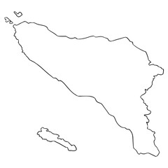 Aceh map illustration hand drawn outline vector