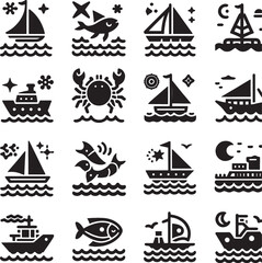 seamless pattern with sailing ships