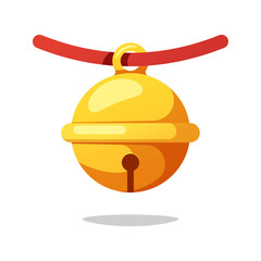 Gold bell pet vector isolated on white background.