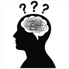 Empty head concept no thoughts vector cartoon