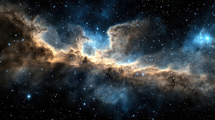 Obraz premium Stunning view of interstellar dust and gas, showcasing vibrant colors and starry background