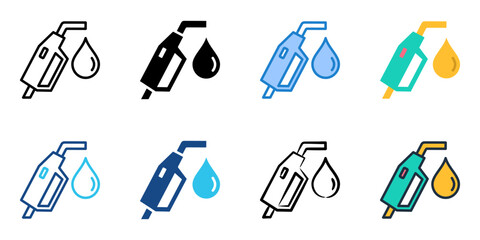 Gasoline icon set multiple style collection 
