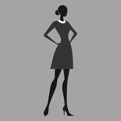 Fototapeta premium Slender woman elegant dress high heels silhouette