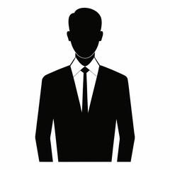 Black silhouette man formal attire person suit