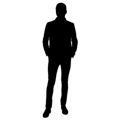 Man standing with hands in pockets silhouette