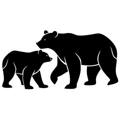 Two black bear silhouettes walking black bears animals