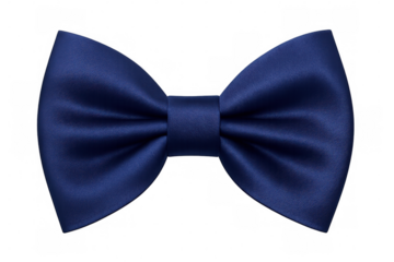 Classic navy bow tie lending elegant accent, highlighting refined menswear detail against transparent backdrop for seamless graphic design integration