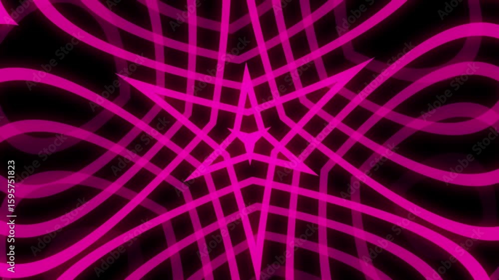 Aufkleber dynamic pink star web: abstract motion graphics background loop