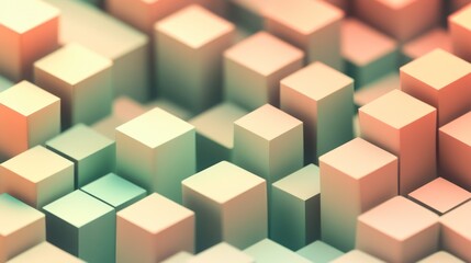 Obraz premium Abstract 3D cube pattern with soft color gradients