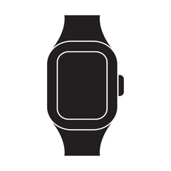 Modern Smartwatch Silhouette For Technology And Wearable Device Design Vector Illustration