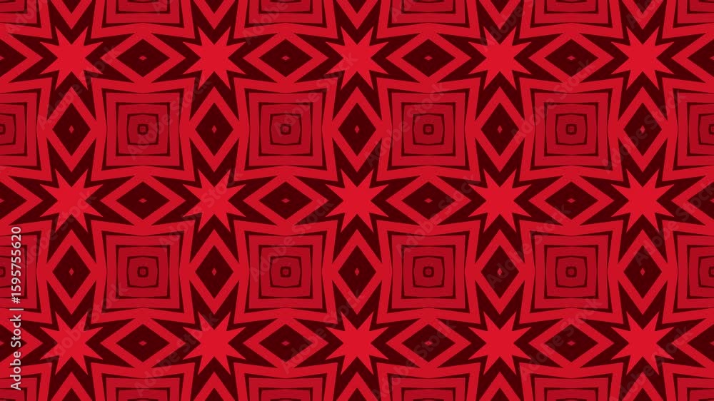 Aufkleber dynamic red geometric pattern animation: seamless looping visuals