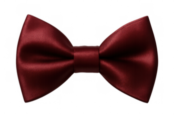 Classic red bow tie, adding a touch of sophistication and style to formal wear, isolated on transparent background