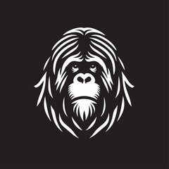 Fototapeta premium Gorilla head isolated on black background. Vector illustration for your design