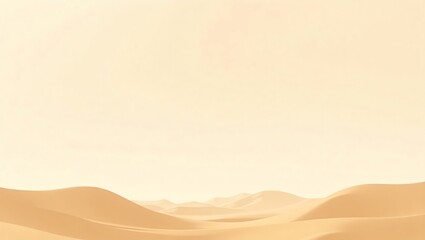 Desert landscape with rolling sand dunes and hazy sky