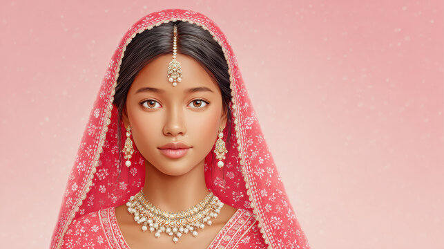 A vibrant Indian woman in a sari celebrating during a traditional wedding ceremony.