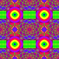 Psychedelic Geometric Pop Art – Seamless Colorful Pattern Design