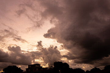 Cloudscape, Colored Clouds at Sunset