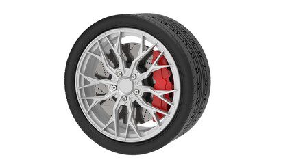 Obraz premium wheel with tire and brakes