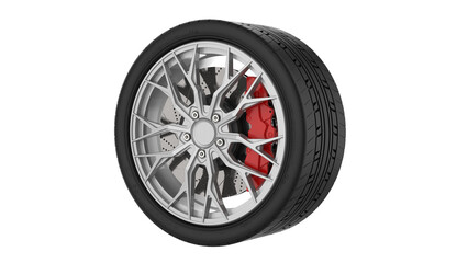 wheel with tire and brakes