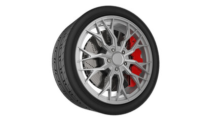 Obraz premium wheel with tire and brakes