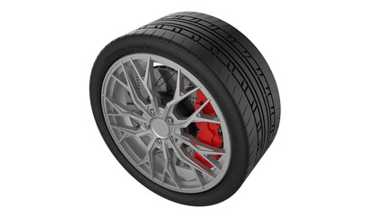 Obraz premium wheel with tire and brakes