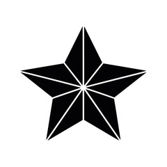 Obraz premium Geometric Star Shape Illustration with Dividing Lines Creating Multiple Triangular Facets for a Modern Artistic Expression