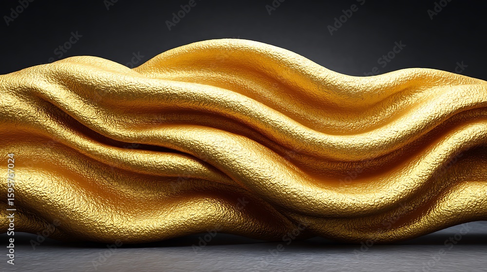 Poster a layered pattern of gold foil paper creases creating a luxurious and irregular reflective texture.
