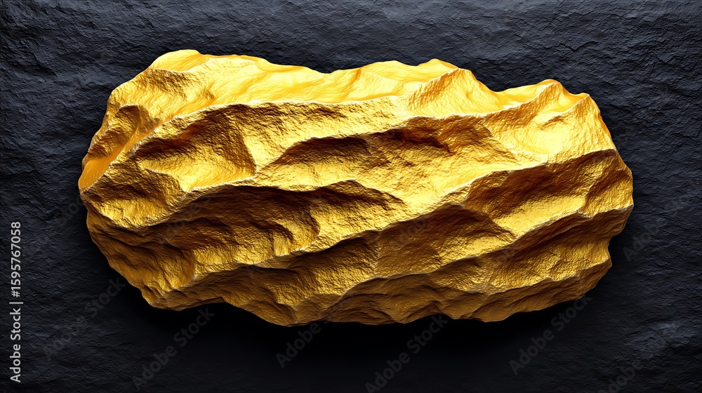 Aufkleber a layered pattern of gold foil paper creases creating a luxurious and irregular reflective texture.