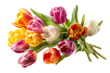 Colorful bouquet of tulips. Spring flowers.