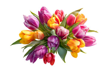 Colorful tulip bouquet, spring flowers