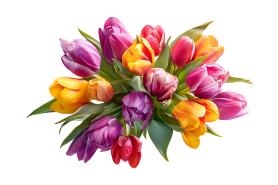 Colorful tulip bouquet, spring flowers