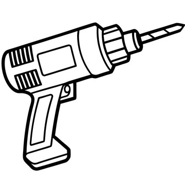black and white drill tool clip art preview