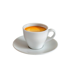 Espresso in white cup and saucer