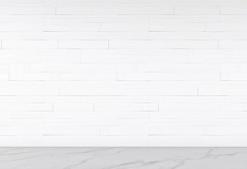 Fototapeta premium Seamless panoramic view of modern white stone wall with subtly striped texture, stripe, interior design