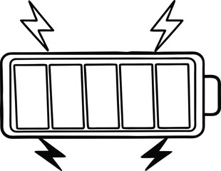 Battery Charging Icon Silhouette, Power Level Symbol