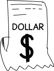 Business Document Icon Silhouette with Dollar Symbol