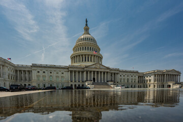 Washington DC skyline. Senate and House USA building. USA government seat in District of Columbia. The Capitol building. Congress in Washington, DC. The Capitol in Washington, DC landmark.